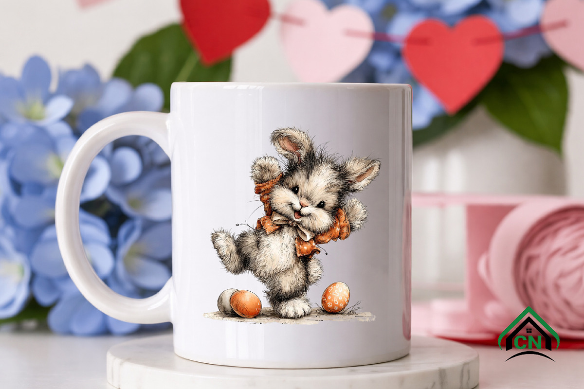 Whimsical Funny Easter Bunny Clipart, an Illustration by Craft Nest (Photo 8 of 12)