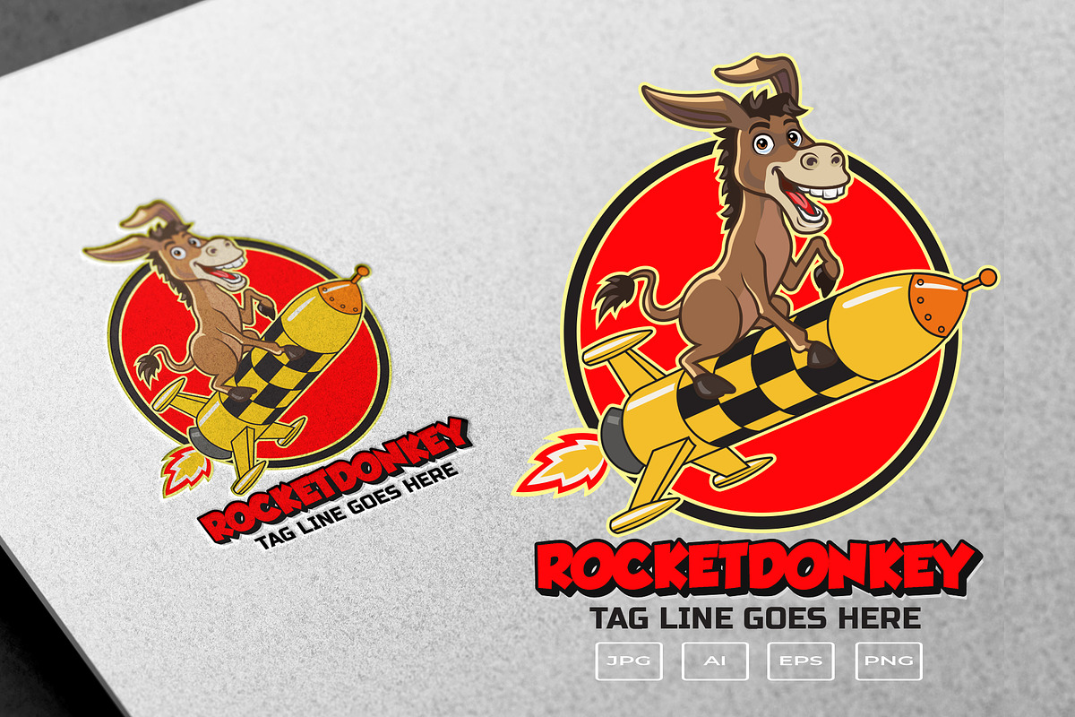 Rocket Donkey Cartoon Logo, a Branding & Logo Template by Silpin (Photo 1 of 2)