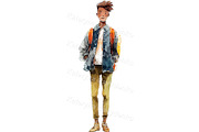 Teen Characters Watercolor PNG Set, a Person Illustration by Bubert Art (Thumbnail 6 of 7)