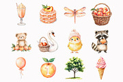 Watercolor Sweet Peach Clipart, a Seasonal Illustration by Design Market (Thumbnail 3 of 4)