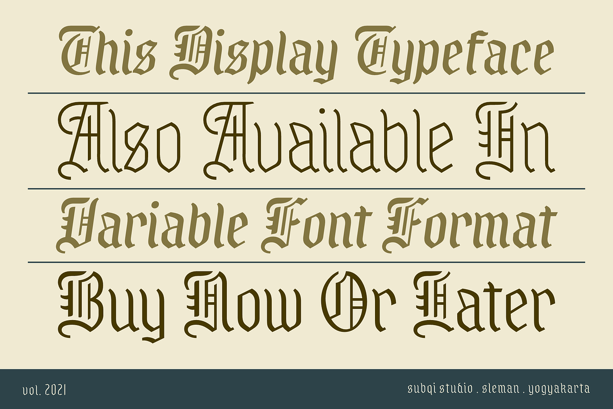 Royal Grande - Black Letter Family, a Blackletter Font by Subqi Std (Photo 2 of 7)