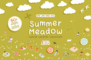 Summer Meadow Flatlay Lifestyle Set, a Pattern Graphic by Svitlana Kharchuk