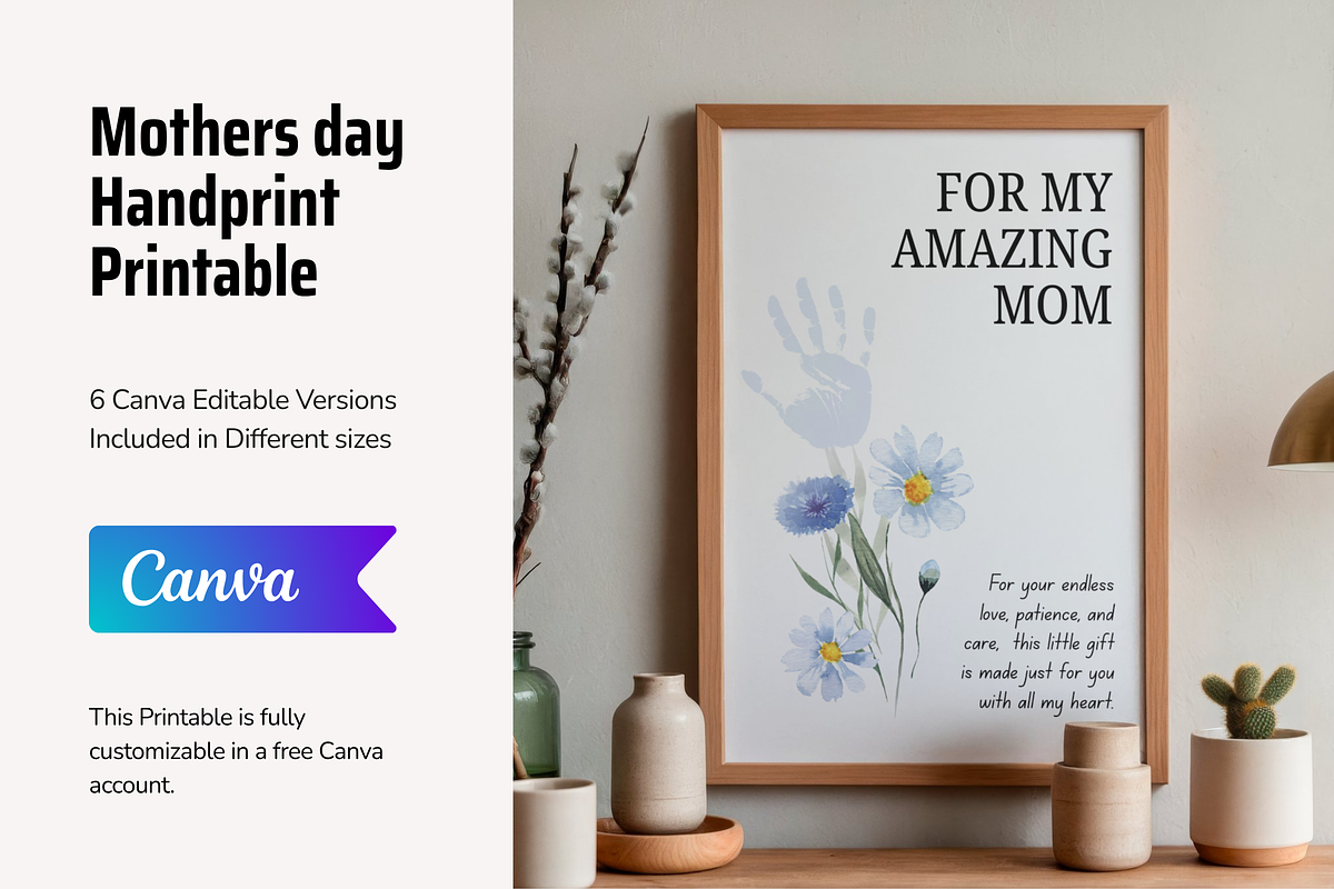 Mother Day Handprint Printable PDF, a Card Template by Snapybiz (Photo 5 of 10)
