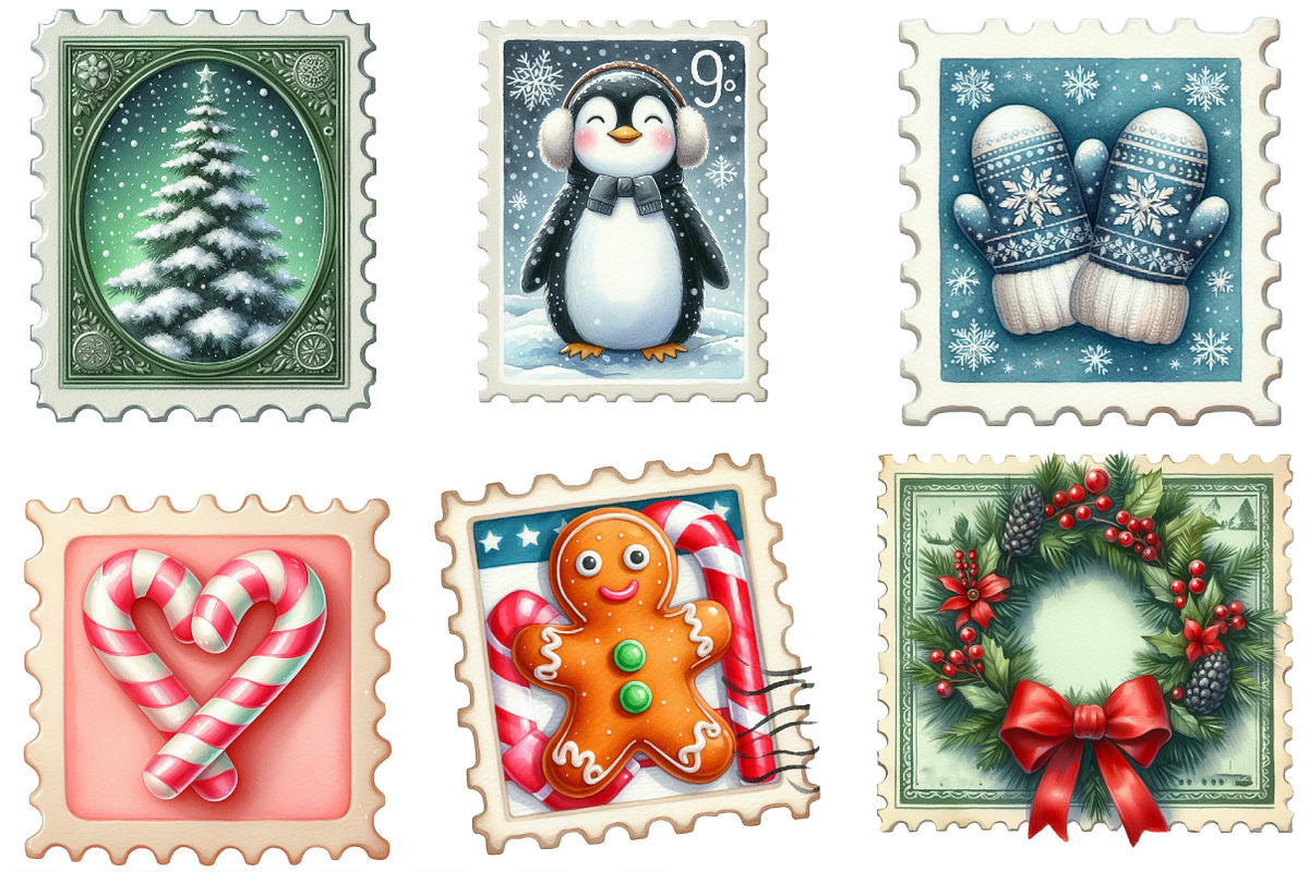 Christmas Postage Stamp Png, an Illustration by Designking (Photo 2 of 4)