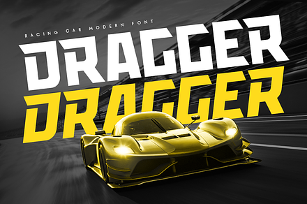 Dragger - Sport Racing Car Font, a Sans Serif Font by Hamz Studio