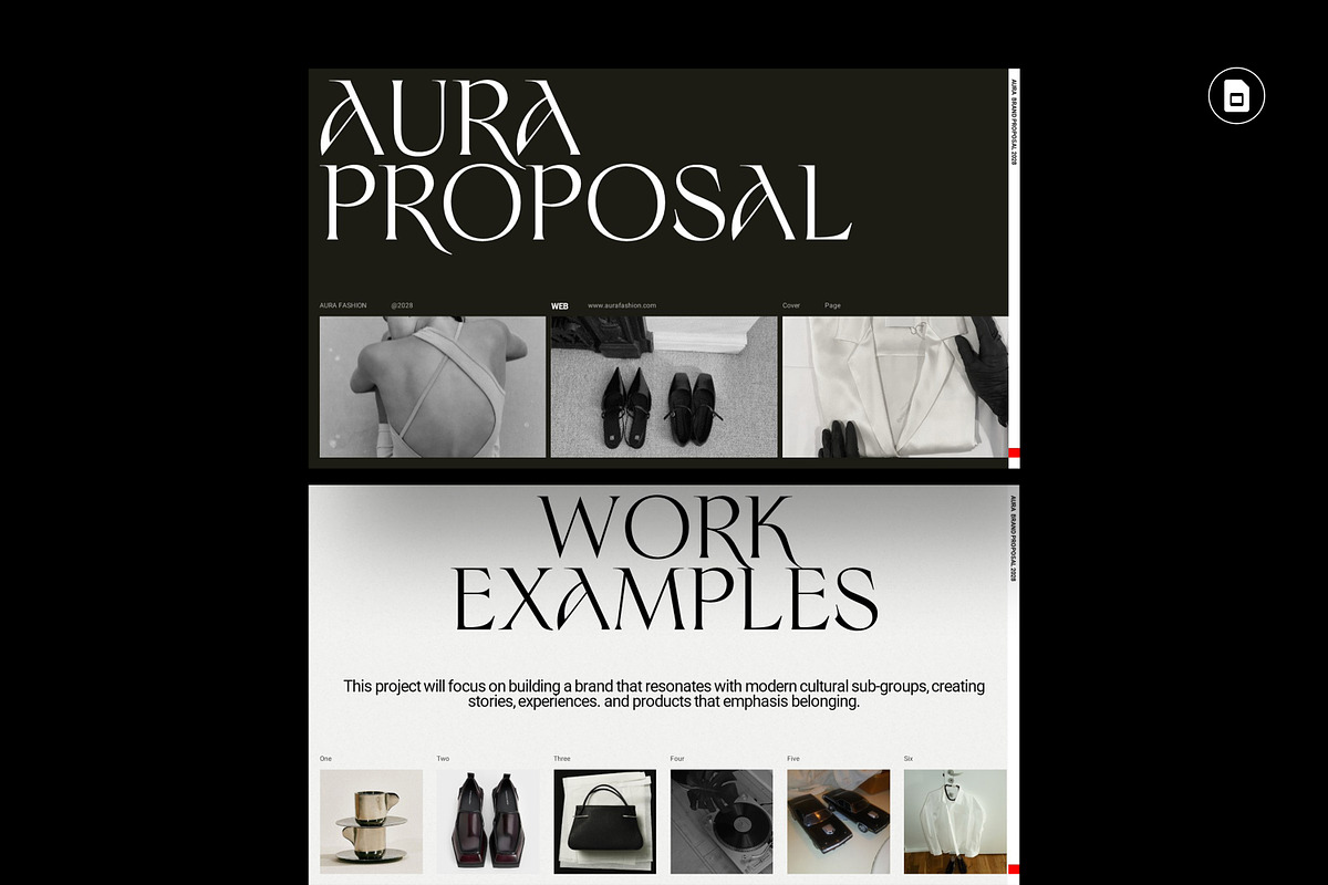 AURA | Brand Proposal GSL Template, a Presentation Template by Work_Stock (Photo 1 of 9)