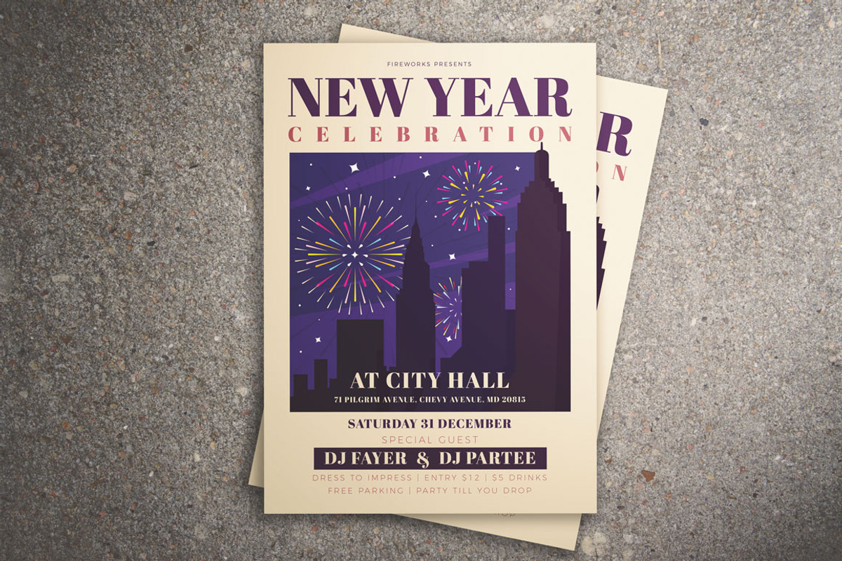 New Year Celebration Flyer, a Flyer Template by KMZVR.Lab (Photo 1 of 4)