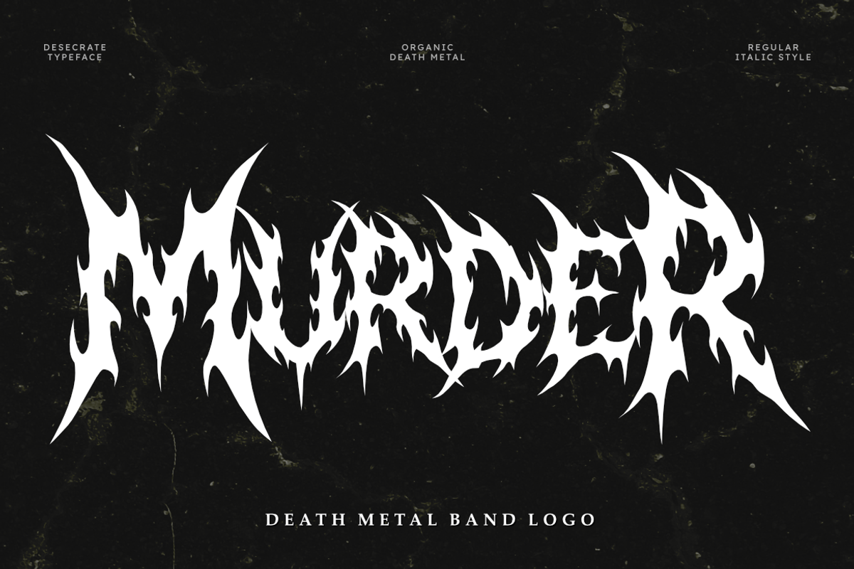 Desecrate - Death Metal font, a Symbol Font by Masyafi Studio (Photo 4 of 9)