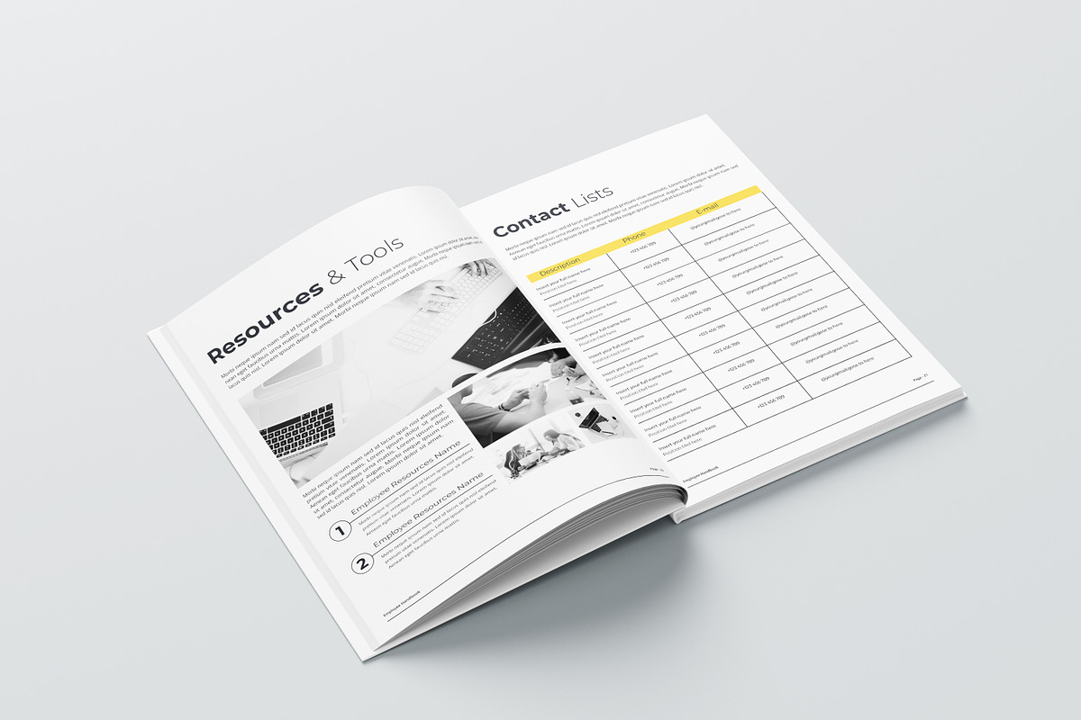 Employee Handbook Bundle | Word, IND, a Brochure Template by obayes (Photo 38 of 75)