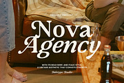 Nova Agency - Bold Retro Serif, a Serif Font by Bale Type (Thumbnail 1 of 9)