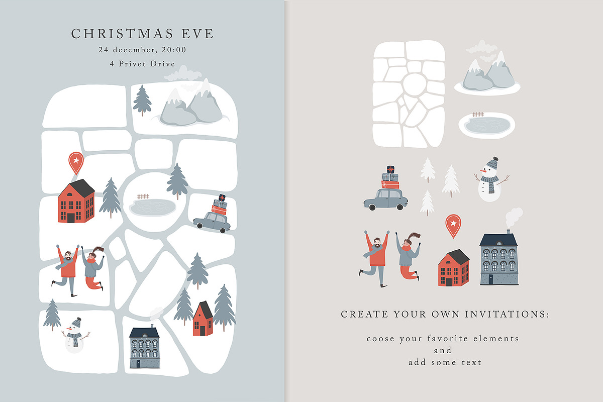 Winter days - calm and cozy Holidays, a Decorative Illustration by Cute Atelier (Photo 5 of 7)