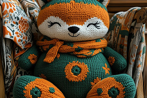 A toy fox made with crochet, an Abstract Photo by Imaginarium