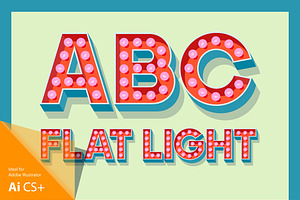 Illustration of flat lamp alphabet 1