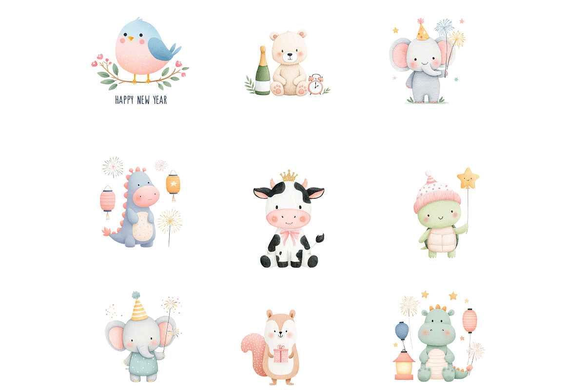 New Year Animal Clipart, an Illustration by Designworld (Photo 4 of 4)