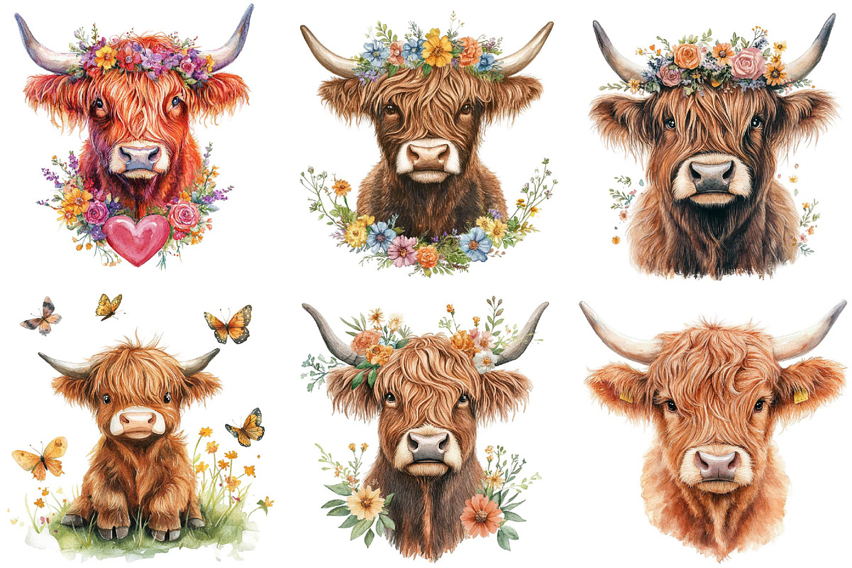 Watercolor Spring Peeking Animal Cli, an Illustration by DreamPrint404 (Photo 2 of 6)
