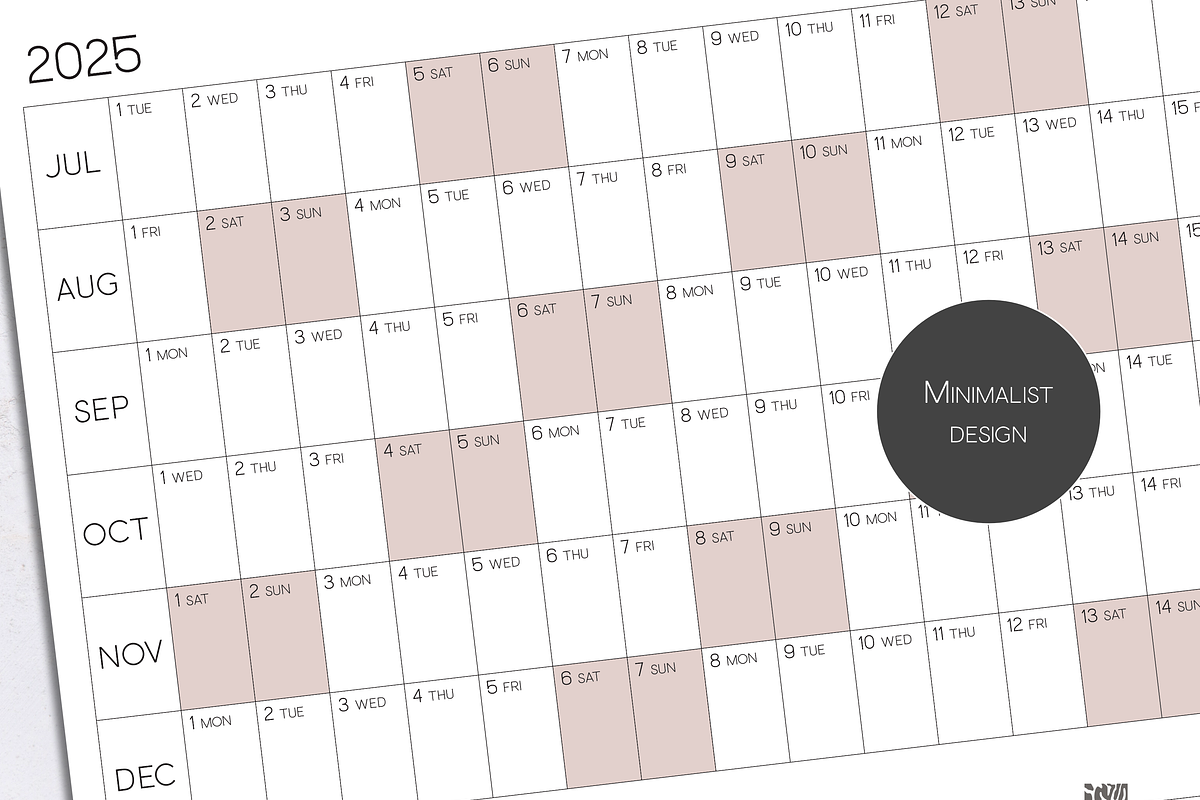 A0 Printable Wall Calendar 2025/2026, a Stationery Template by 3PointsCreative (Photo 4 of 8)