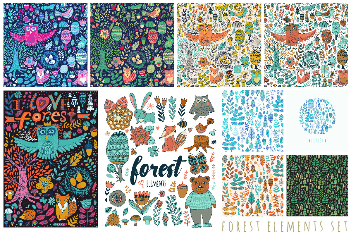 Forest handrawn doodle collection, an Animal Illustration by Markovka (Photo 6 of 7)
