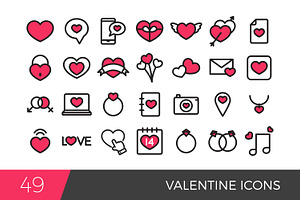 Colorful Valentine icons