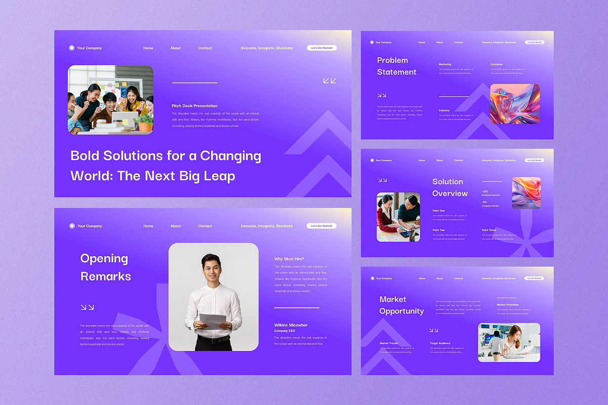 Purple Startup Company Google Slide, a Presentation Template by Aiyari Graphic (Photo 4 of 5)