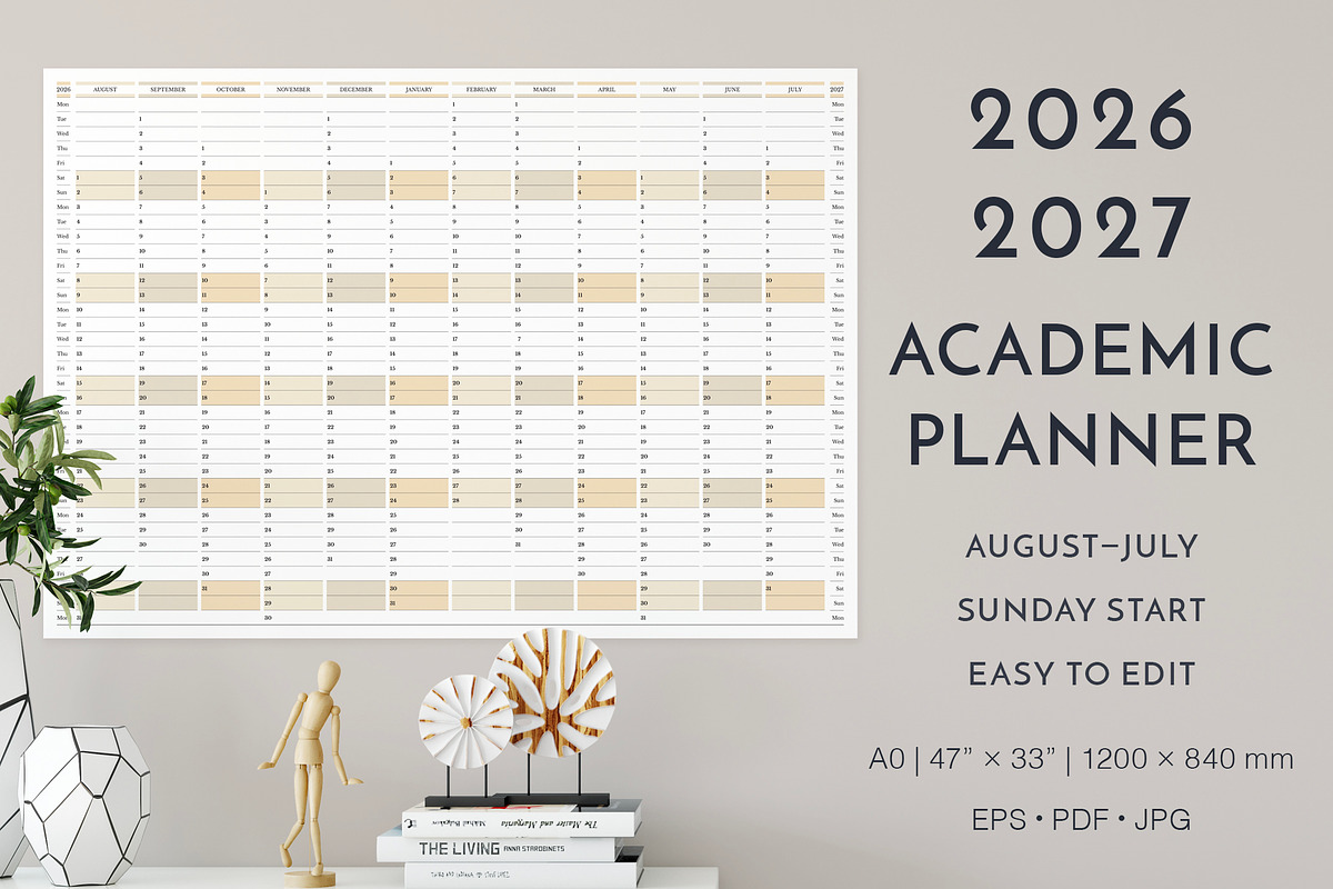 2026–2027 Academic Planner SU Start, a Stationery Template by Olga Begak Art & Design (Photo 1 of 3)