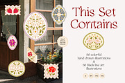 SENTIMENTAL Vintage Floral Logo Set, an Object Graphic by Artflorara (Thumbnail 2 of 14)