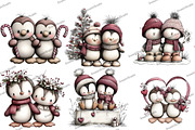 Quirky Christmas Penguin Couple, an Illustration by DreamArtGraphic (Thumbnail 2 of 5)