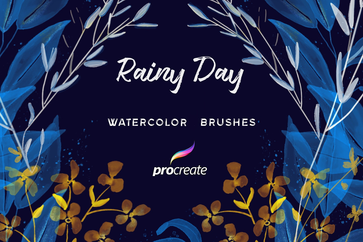 Rainy Day Procreate brushes, an Object Graphic by Olga Brinza (Photo 1 of 7)