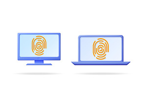 Computer monitor and laptop with, a Technology Illustration by Abscent