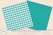 Velvet Jade Gingham Papers, a Pattern Graphic by Lavender Mint Graphics (Thumbnail 3 of 7)