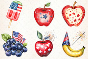 Watercolor 4th of July Clipart Fruit, an Illustration by Libby Wishes (Thumbnail 7 of 7)