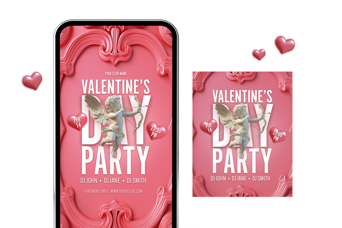 Valentine’s Poster & Social Media, a Print Template by McLittle Stock (Photo 4 of 4)