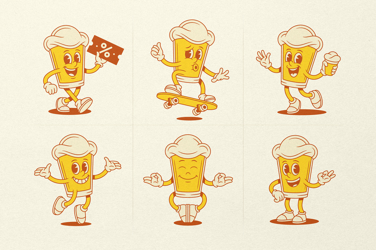 Beer Glass Cartoon Mascot Character, an Illustration by Vasya Kobelev (Photo 3 of 8)