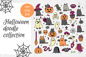 Halloween doodle collection