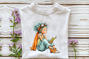 Watercolor Summer Girl Clipart, an Illustration by OK Design (Thumbnail 5 of 6)