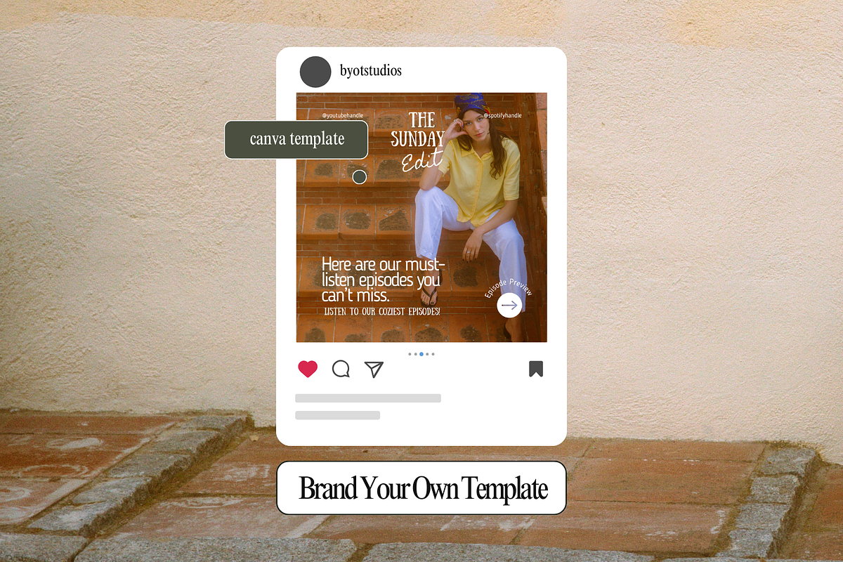 Podcast Canva Templates for Insta, a Social Media Template by BYOTstudios (Photo 3 of 10)