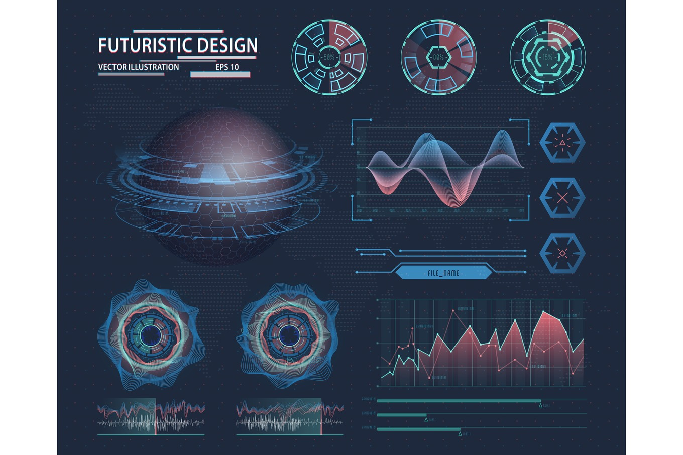Infographic in futuristic design. Science theme, a Technology ...