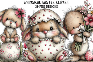 Whimsical Easter Clipart, an Illustration by Daily.Designs