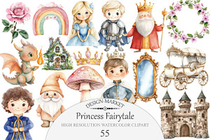 Princess Fairytale Clipart, an Illustration by Design Market