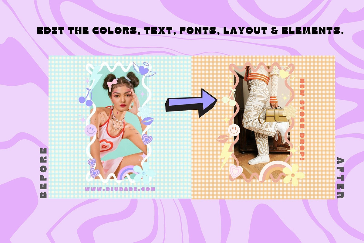 Y2K Instagram Post Templates Canva, a Social Media Template by Hell Yeah Designs (Photo 6 of 6)