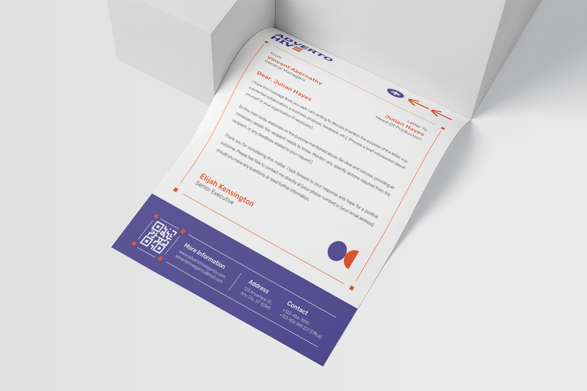 Advertohive Agency - Letterhead, a Print Template by Esensifiksi.studio (Photo 3 of 3)