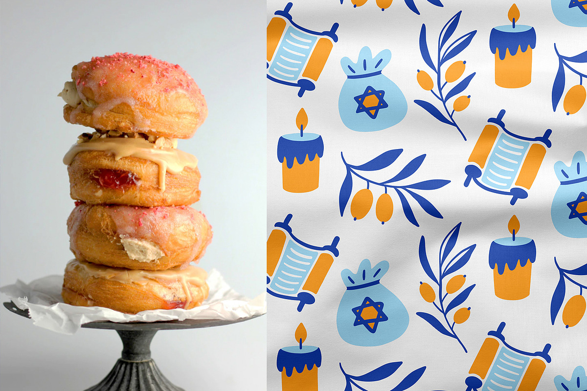 Hanukkah Clipart & Patterns Pack, a Background Graphic by Katrinelly (Photo 10 of 14)