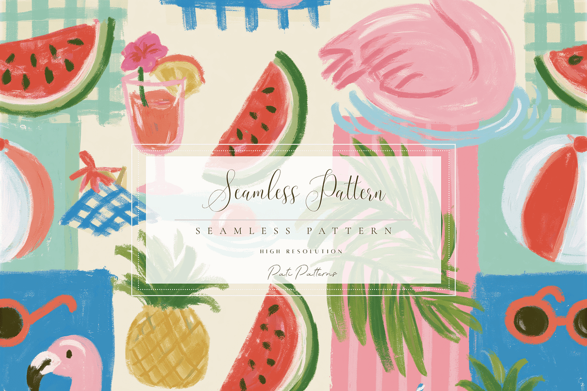 Watermelon Flamingo Seamless Pattern, a Pattern Graphic by Pati Charm ...