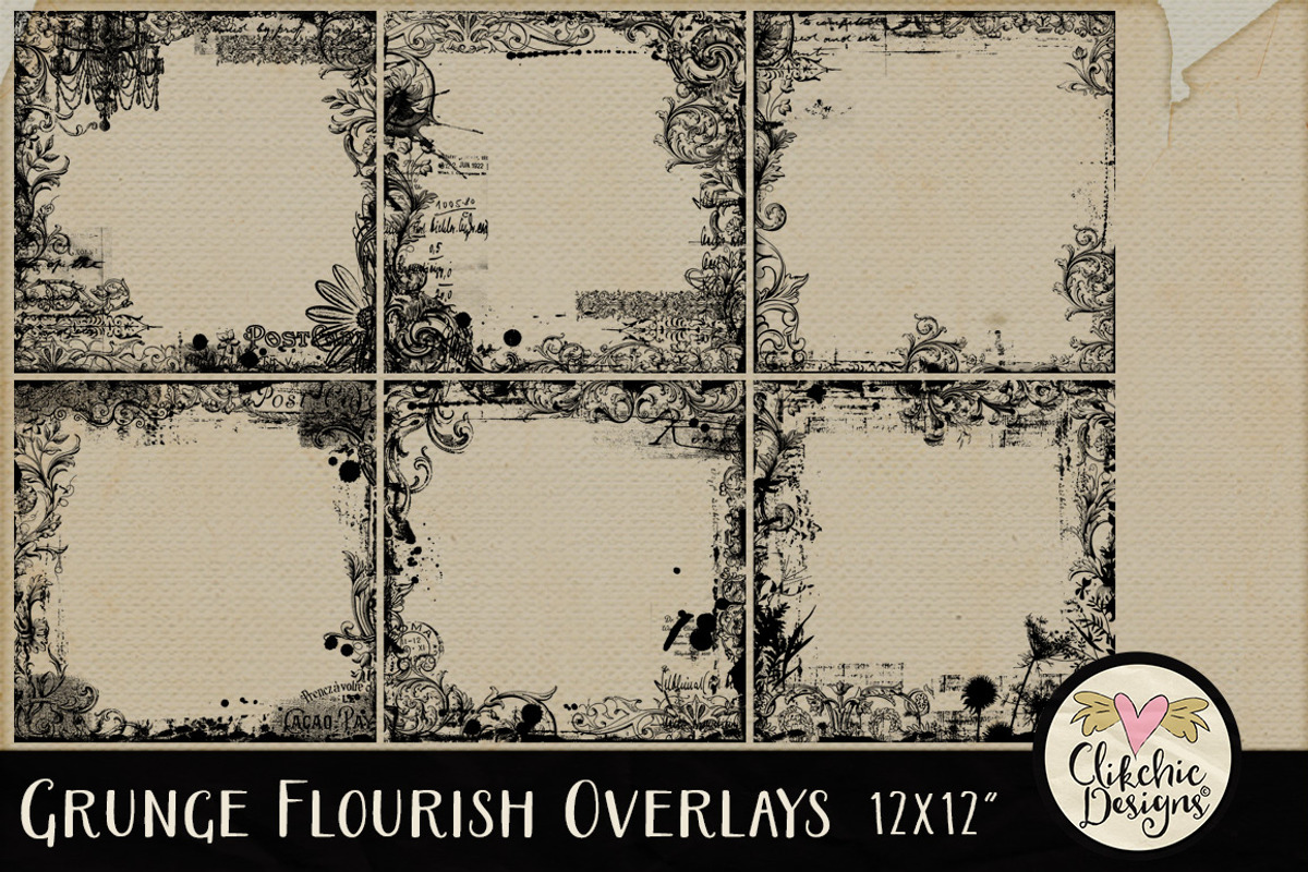 Grunge Flourish Overlays