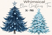 Blue Christmas Tree Clipart Bundle., a Seasonal Illustration by SVGArt (Thumbnail 1 of 5)