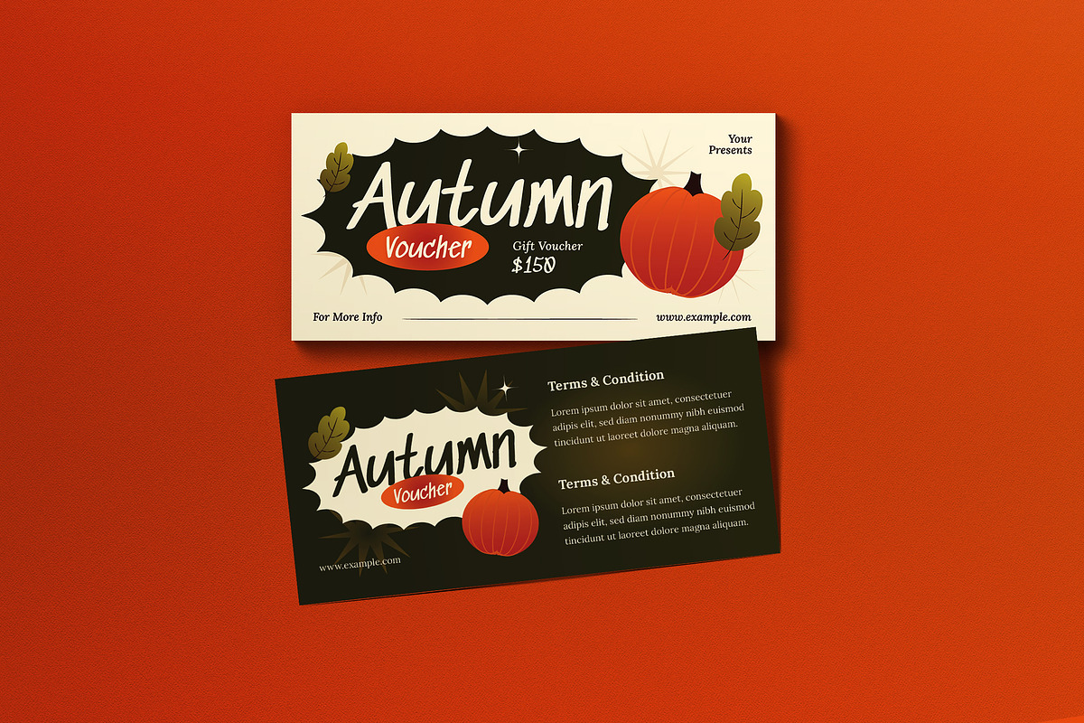 Cream Quirky Autumn Sale Voucher