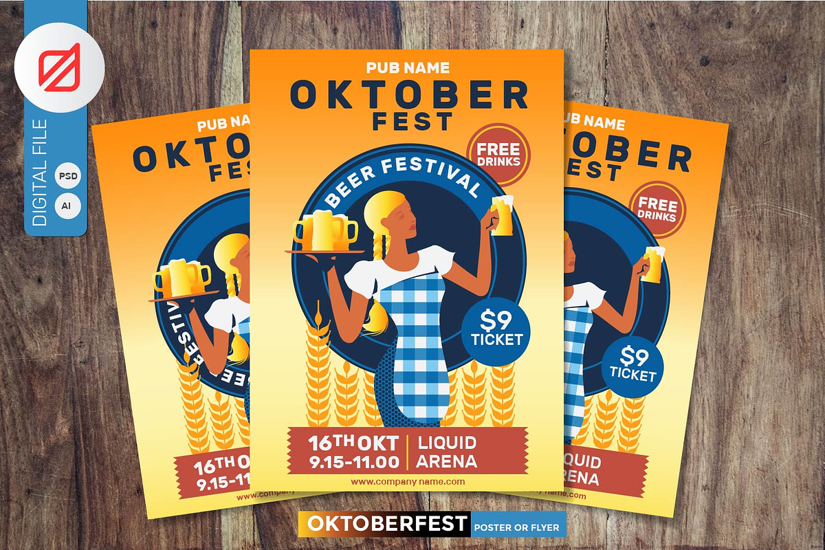 Oktoberfest Poster Flyer, a Flyer Template by defarmerdesign