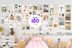 180 Kids Nursery Wall Art Posters, a Poster Template by Design By Hira