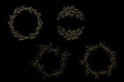 Foliage Doodles - Black, White, Gold, an Object Graphic by OM Creativ (Thumbnail 7 of 8)