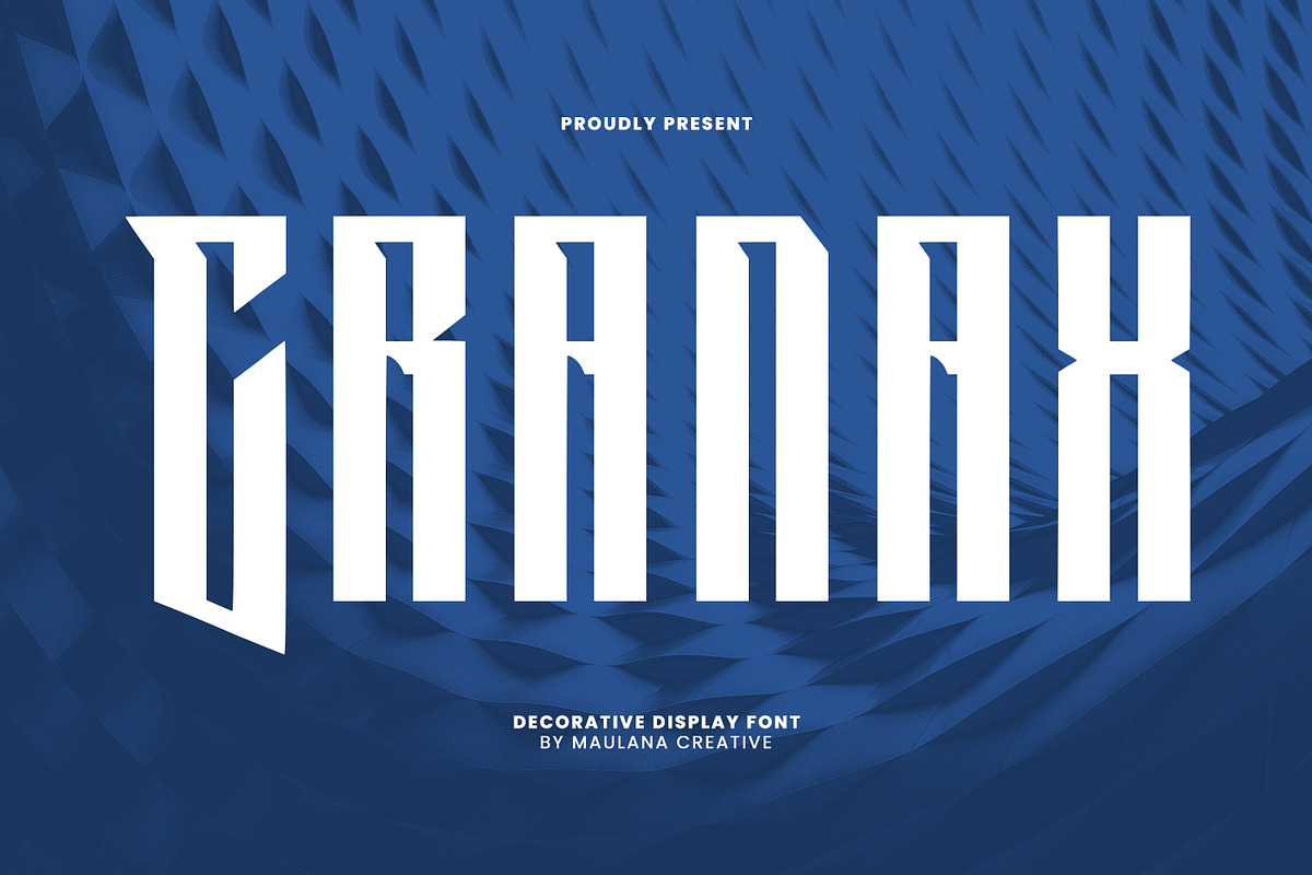 Cranax Decorative Display Font, a Blackletter Font by Maulana Creative (Photo 1 of 7)
