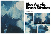 Blue Acrylic Brush Strokes Canvases, a Texture Graphic by Helga Wigandt (Thumbnail 1 of 7)